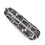 Petite Size Inner - Black Square Leaf Pattern - Silver Zip - Image 2