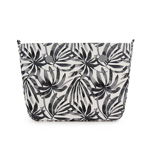 0011_8327-9-1 Petite Size Inner - Black Monstera Pattern - Silver Zip - Image 1