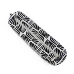 Original Size Inner - Black Square Leaf Pattern - Silver ZIp - Image 2