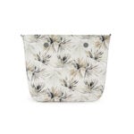 Original Size Inner - Beige Leaves Pattern - Silver Zip