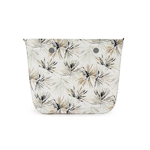 0025_8269-1 Original Size Inner - Beige Leaves Pattern - Silver Zip - Image 1